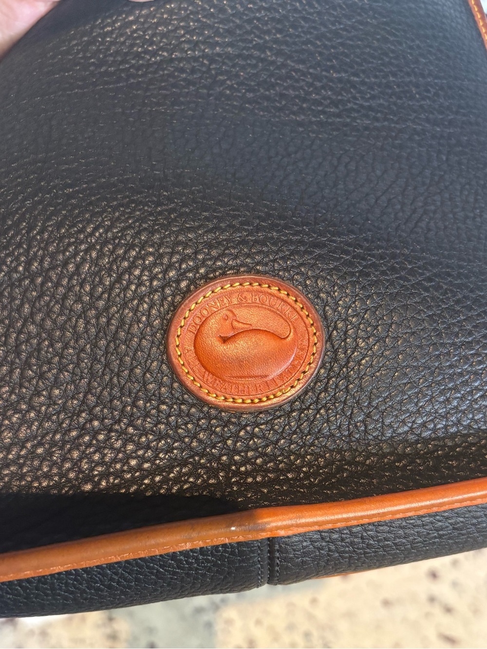 Dooney & Bourke Black Pebbled Leather Crossbody Bag with Brown Trim - Picture 7 of 15